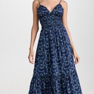 The Dottie Nap Dress in Navy Charm Scallop